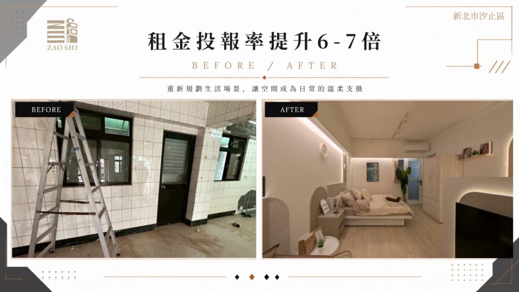 汐止汐萬路整棟老屋翻新改造 16 間套房,租金投報率提升 6-7 倍